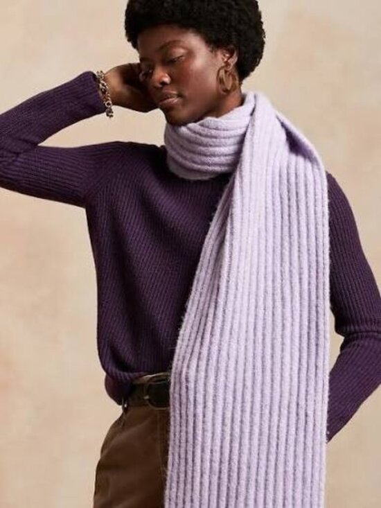 Banana Republic Sweaters - Banana Republic Lucia Relaxed Ribbed Cashmere Sweater Plum Purple Size L